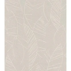 Carta da parati decorativa foglie tortora