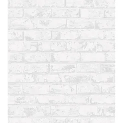 Carta da parati decorativa mattone grigio chiaro