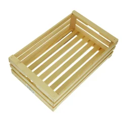 Cassetta di legno con doghe per frutta 35x23x10 cm