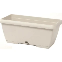 Cassetta Terrae con sottocassetta in plastica 60x20x16,7 cm bianco pietra