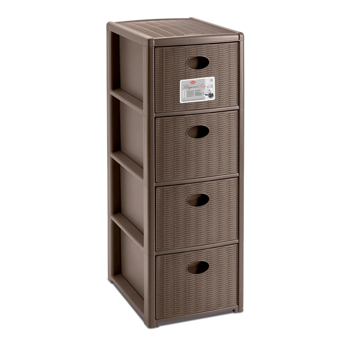 Cassettiera 4 cassetti Elegance Slim Stefanplast 30x40xH80 cm tortora