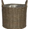 Cestino con manici piantumabile dritto Ø 33 x H 34,5 cm grigio