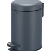 Cestino da bagno in metallo 3 l grigio