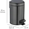 Cestino da bagno Wenko in acciaio 3 l nero