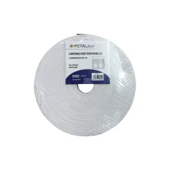 Cintino tapparella in cotone 15 gr grigio con righe bianche 22mm x 25m
