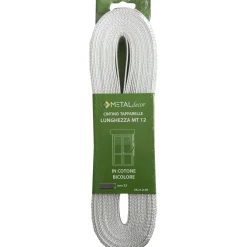 Cintino tapparella in cotone grigio con righe bianche 22 mm x 12mt 25 gr