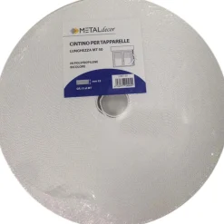 Cintino tapparella in polipropilene beige e righe bianche 22 mm x 50 mt 15 gr