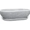 Ciotola da giardino in cemento anticato grigio S.lungo 21x75x44 cm
