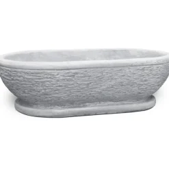 Ciotola da giardino in cemento anticato grigio S.lungo 21x75x44 cm