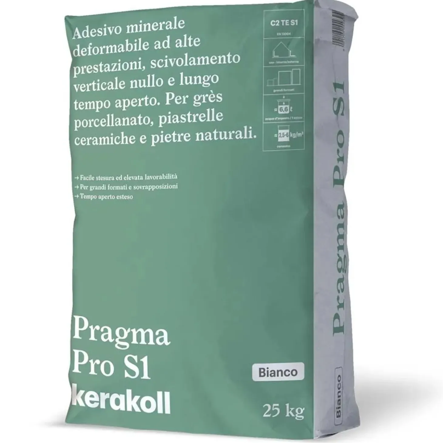 Colla per piastrelle gres adesivo minerale Pro S1 25 kg bianco