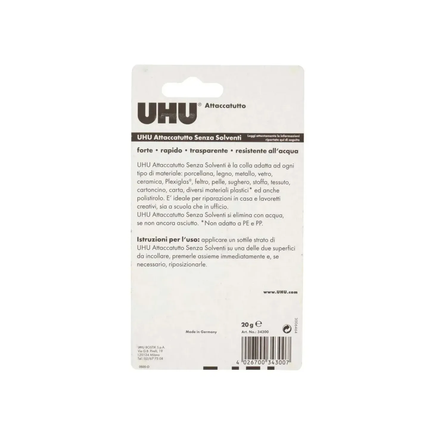 Colla universale UHU Attaccatutto 20 g