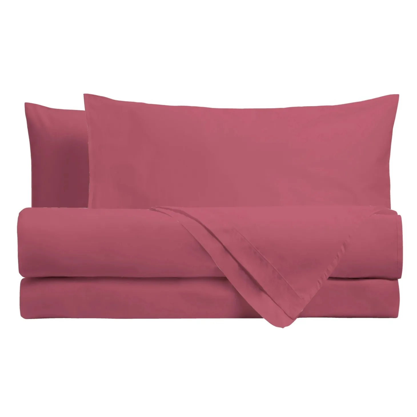 Completo letto matrimoniale Burgundy tinta unita 100% cotone