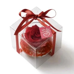 Composizione rosa stabilizzata 8x8 plexiglass