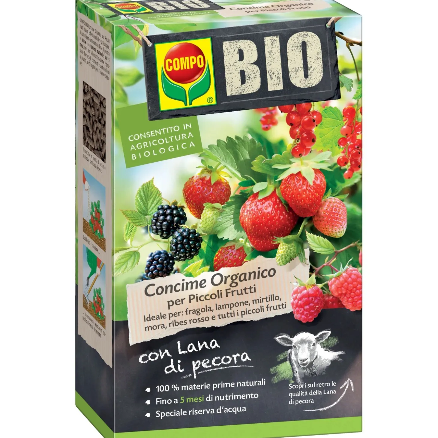 Concime per orto fragole e piccoli frutti Compo Bio 750 g