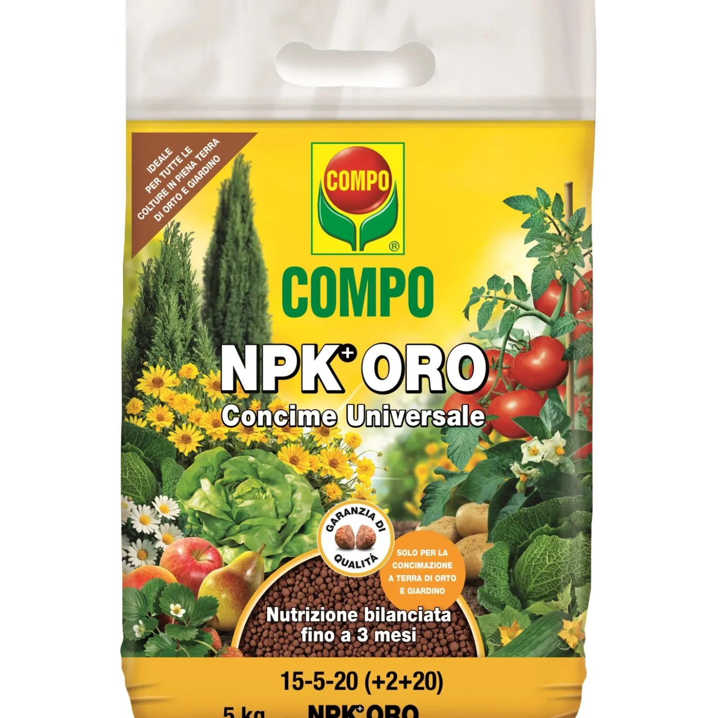 Concime universale per orto e giardino Compo NPK Oro 5 kg