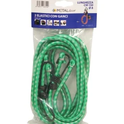 Confezione 2 elastici portabagagli con gancio in metallo lungh. 150 cm