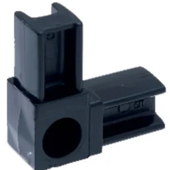 Connessione a L per tubo 20x20 mm in pvc nero