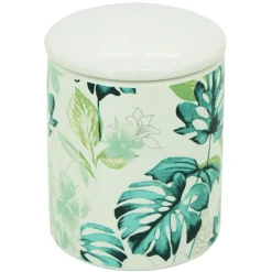 Contenitore bagno Gardena in ceramica con coperchio
