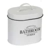 Contenitore da bagno con coperchio Pali ovalebianco
