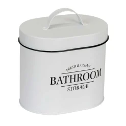 Contenitore da bagno con coperchio Pali ovalebianco