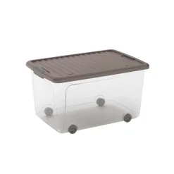 Contenitore W Box L 50 l Trasparente/Tortora 56,5x39x31,5H cm
