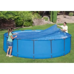 Copertura termica per piscine Bestway in PE rotonda Ø 462 cm blu