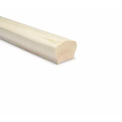 Corrimano sagomato pino grezzo 62 mm x 45 mm