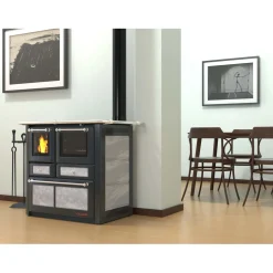 Cucina a legna Emilia Plus Ceramica 6,3 kW serpentino
