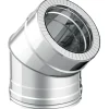 Curva a 45° diam.100/150 inox sp.0,5 mm - doppia parete