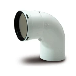 Curva 90° MF per caldaie in PP Ø 60 mm bianco