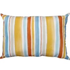 Cuscino bombato rettangolare arredo a righe arancio 60x40 cm