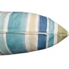 Cuscino bombato rettangolare arredo a righe azzurro 60x40 cm