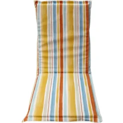 Cuscino per sedia a spalla alta con aletta riga arancio 112x48 cm