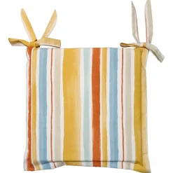 Cuscino per sedia sfoderabile con aletta riga arancio 40x40 cm