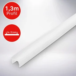 Diffusore Milky per profili LED 1x130x2 cm bianco