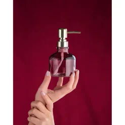 Dispenser sapone Atessa in vetro rosa antico