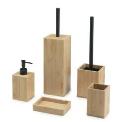 Dispenser sapone Bonnie in bambù naturale/nero