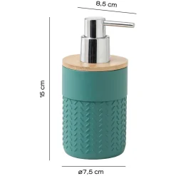 Dispenser sapone Thea in resina e bambù verde/naturale
