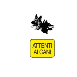 EcoTarga "Attenti ai cani" 20 x 30 cm