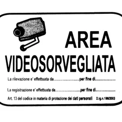 EcoTarga di informazione "Area videosorvegliata" 20 x 30 cm