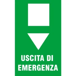 EcoTarga "Uscita di emergenza" in basso 20 x 30 cm