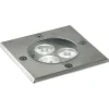 Faretto calpestabile Walk a LED acciaio quadrato 12 cm x 12 cm x 15 cm
