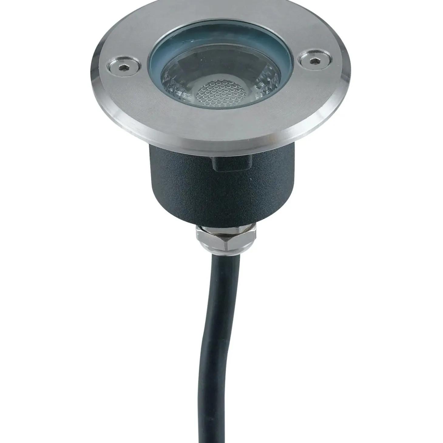 Faretto calpestabile Walk a LED acciaio rotondo 8 cm x 8 cm x 10 cm