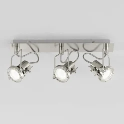 Faretto 3 luci Spot Techno 45x16 cm nichel