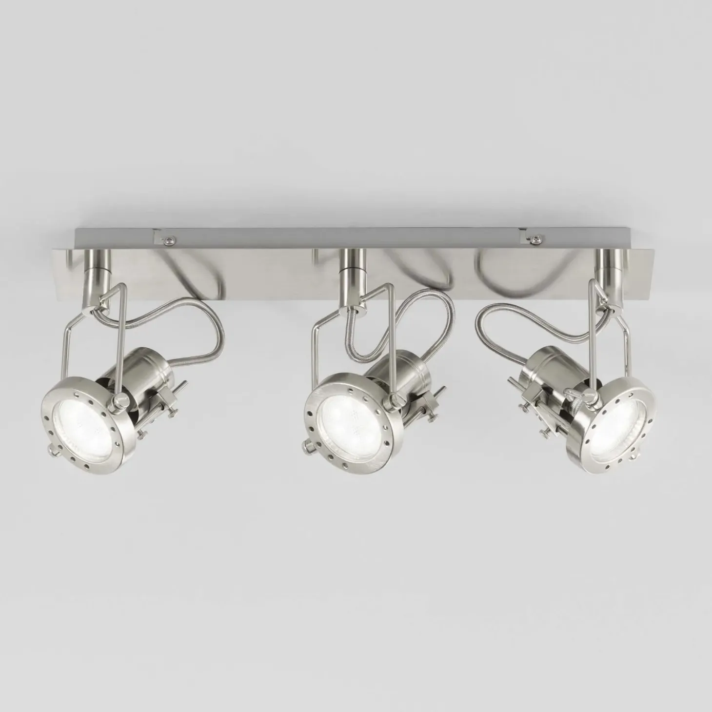 Faretto 3 luci Spot Techno 45x16 cm nichel
