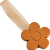 Fermatende calamita Mini Clip Margherita in legno arancione 2 pz
