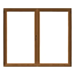 Finestra in PVC Noce 2 Ante 140 cm x 120 cm apertura a destra