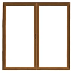 Finestra in PVC Noce 2 Ante 140 cm x 140 cm apertura a sinistra