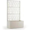 Fioriera da esterno c/grigliato Ethica in plastica gesso H140x80x36 cm