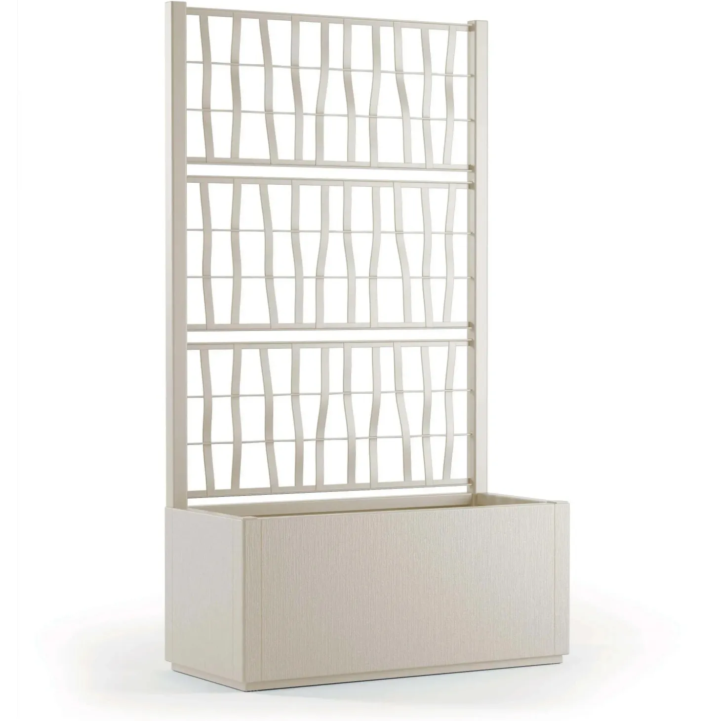 Fioriera da esterno c/grigliato Ethica in plastica gesso H140x80x36 cm